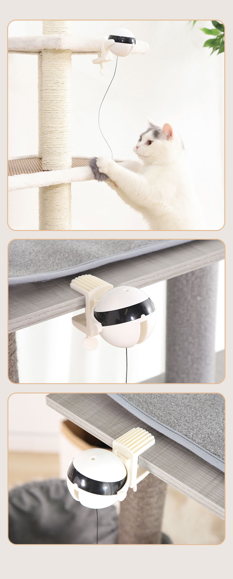 Hot Sell Pet Supplies Smart Cat Toys Products Automatic Interactive Iq Training Robot Yoyo Cat Lift Fishing Toy