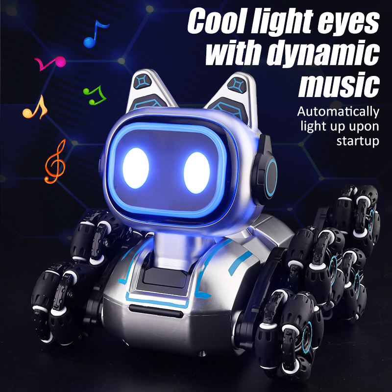 Eight Wheeled Intelligent Remote Control Electric Pets Gesture Sensing Double Control Mini Rc Stunt Car Robot Dog Stunt Toys