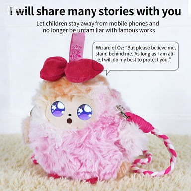 Jopark Grey Cute LED Eye Screen AI Doll Lovely purple Plush Toy Cotton Unisex All Ages Crossbody Bag Backpack ODM Wholesale