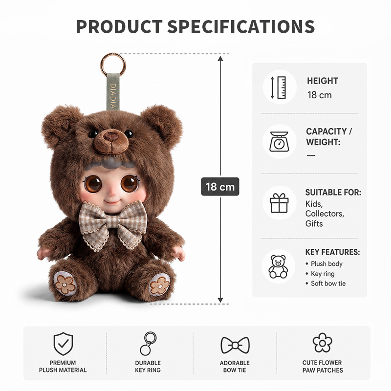 Factory Custom AI Companion Smart Stuffed Animal Bag Charm Plush Cute Plushie Kawaii Keychain Accessoires
