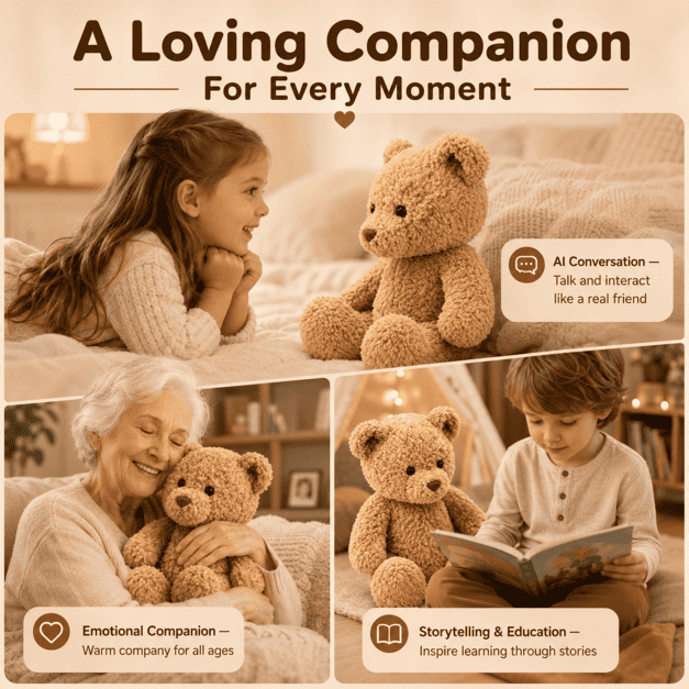Trending AI Stuffed Plush LED Eyes Emotion Expression Voice Chat Robot Interactive Companion for Kids Cognitive Learning Gift