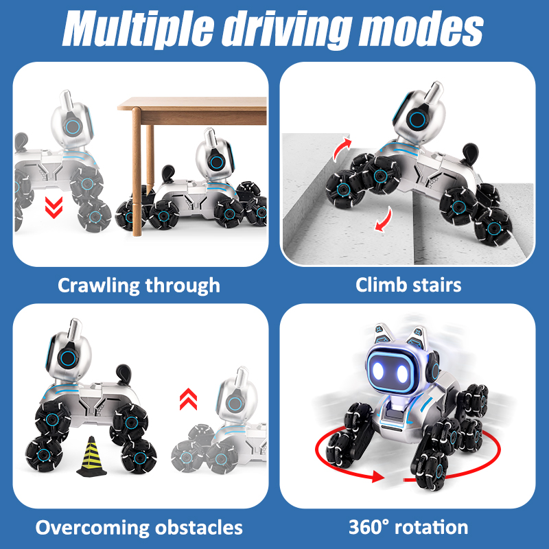 Eight Wheeled Intelligent Remote Control Electric Pets Gesture Sensing Double Control Mini Rc Stunt Car Robot Dog Stunt Toys