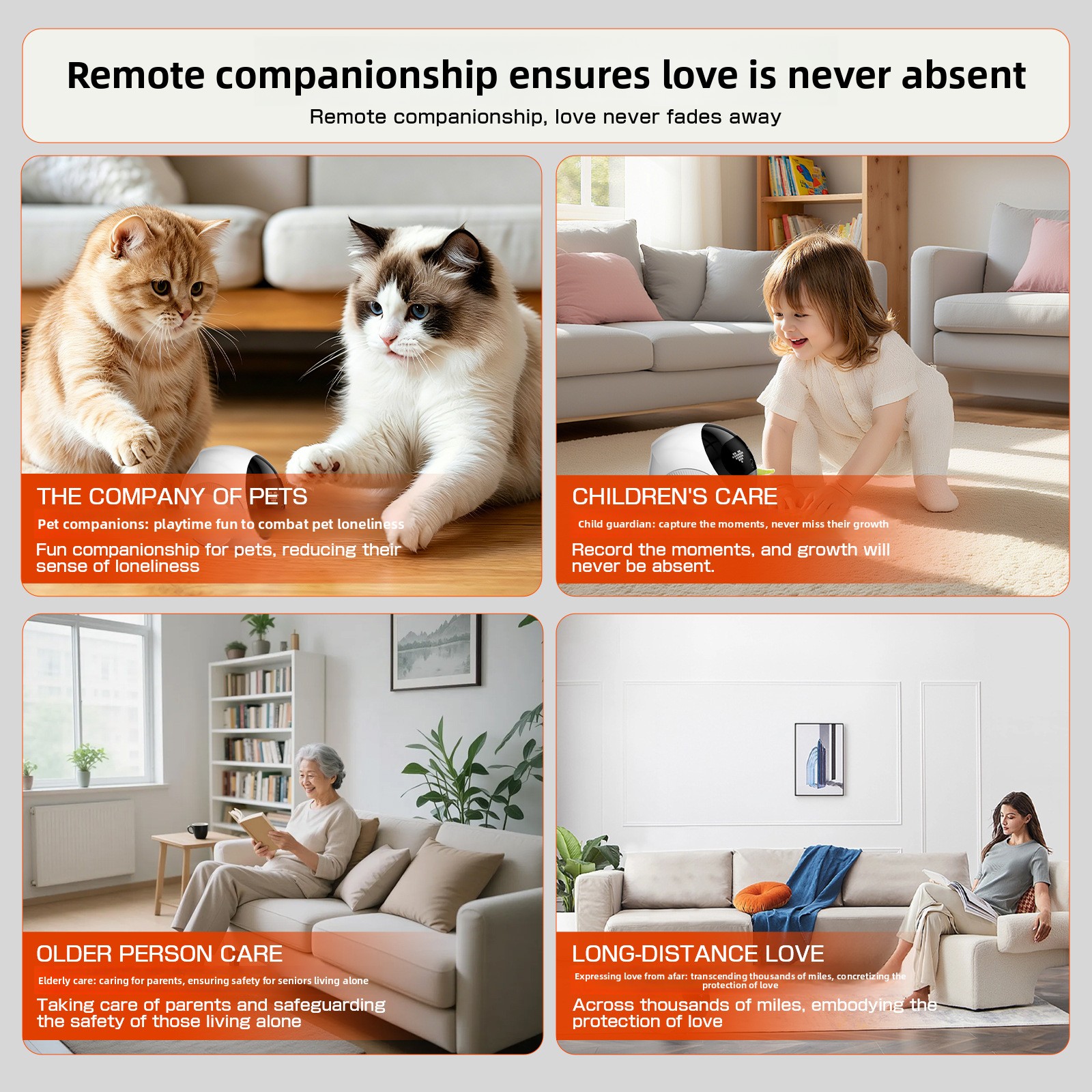 AI-powered Pet Companion Robot with Mobile App Control for cat Entertainment 4G HD Whole-home Security Camera Indoor Use