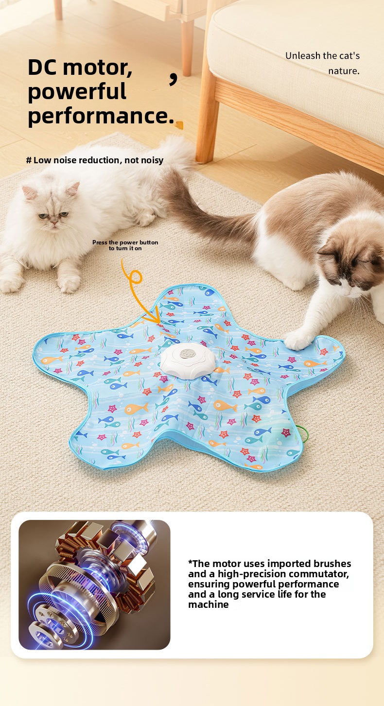 Cat Toy Electric Automatic Rotating Feather Teaser Mat Interactive Kitten Play Pet Toys Supplies Accessories Products Indoor