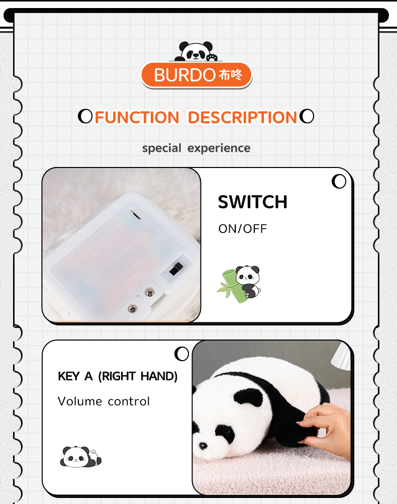 AI Talking Panda Toy 60 Languages Customizable Educational Toys for Kids Companion