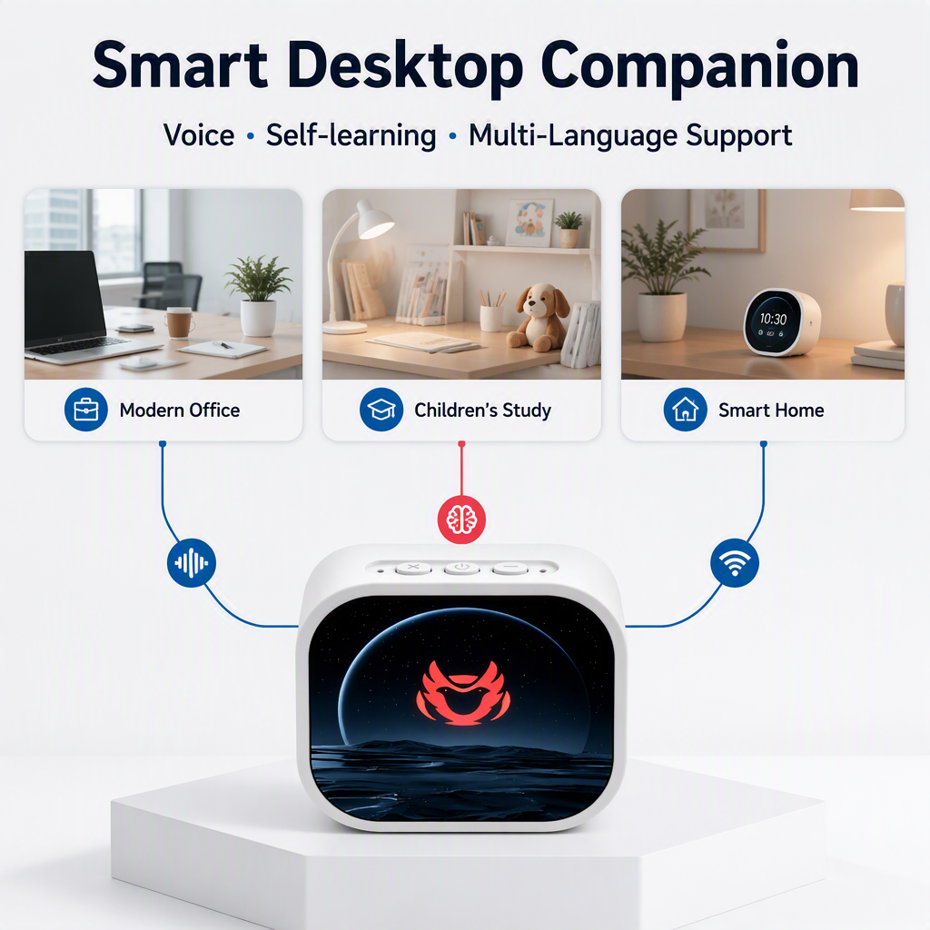 AI Desk Robot Voice Interaction Touch Screen Emotional Companion WiFi Educational Toy for Kids Gift