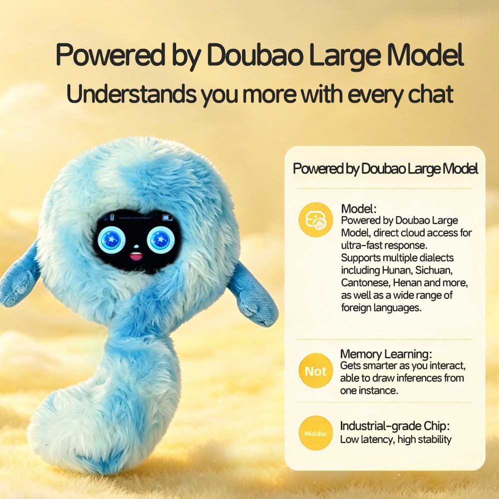 AI Smart Self-Learning Educational Plush Toy Multilingual Real-Time Translation Companion Electronic Music Portable USB Charging