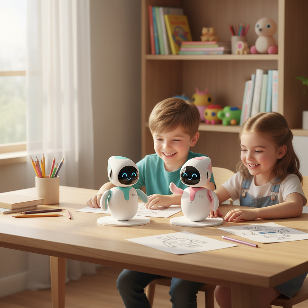 Eilik Desktop Companion Robot - Smart AI Pet with Emotions, Interactive Touch Sensors &amp; Mini-Games for Kids &amp; Adults