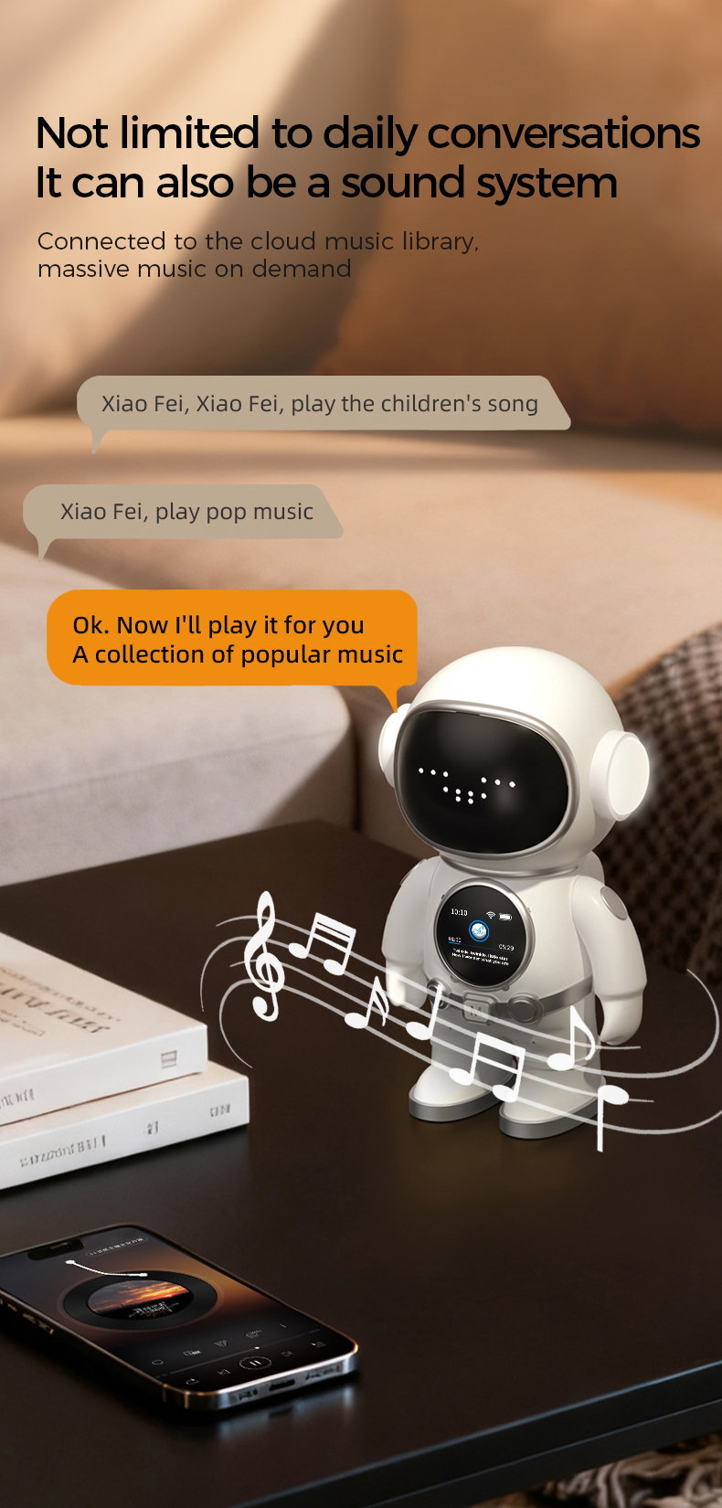 AI Desktop Emo Smart Robot WiFi Voice Control, Emotional Companion Kids Adults, Multilingual AI Desk Buddy Gift Home Office