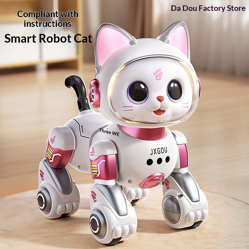 Smart Robot Cat Elderly Toy Educational Boys Handheld Handle Remote Controlled Follow Me Plastic/EVA/Foam Children's Day Gift