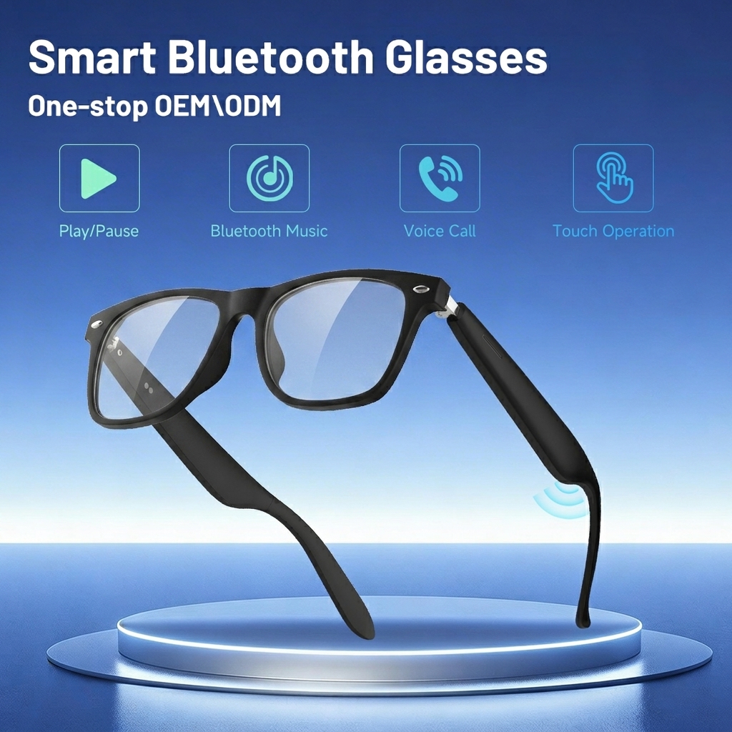 Wholesale Wearable Tech Ai Smart Glasses Touch Control Wireless Music Magnetic Charging Speaker Integrated Frame
