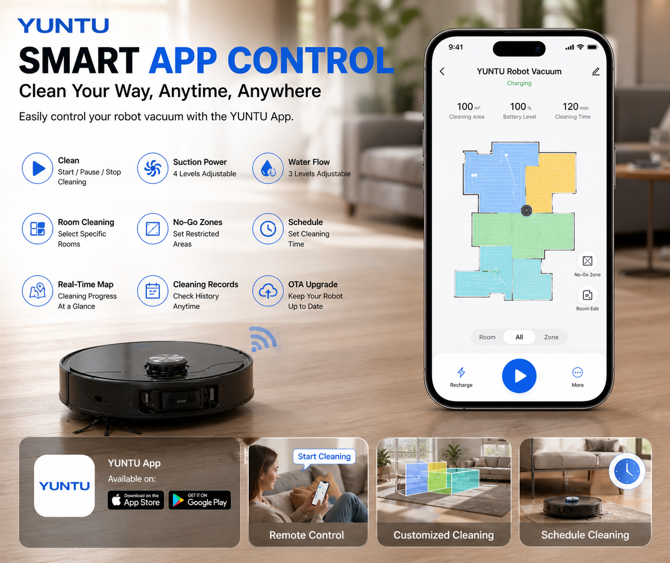 AI Vision Smart Robot Vacuum Cleaner and Mop with 25000Pa Suction Power Hot Water Self-Cleaning Docking Station for Home Use