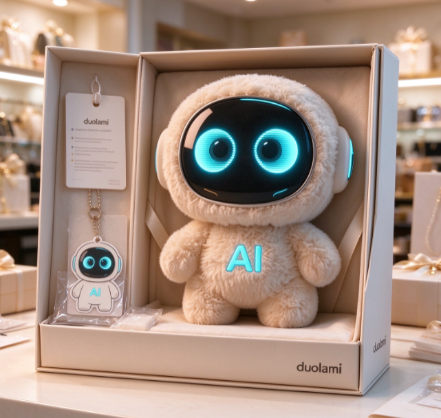 Cute AI Robot Stuffed Plush Toy Custom Soft Robot Doll for Home Display Birthday Present