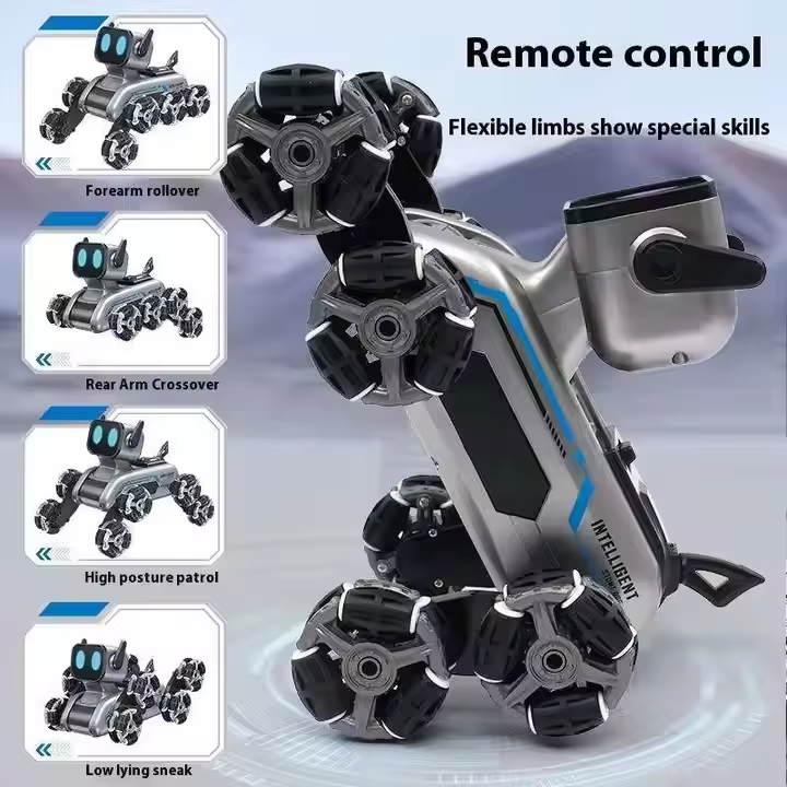 Educational Toys Children's Play Time Light Music 8-Wheel Robot Dog Model RC Stunt Car Lithium Battery Learning Machine 5-7
