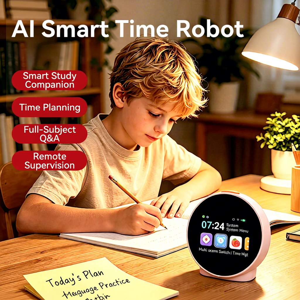 Mini Learning Machine Round Educational Toy For Kids 3-6 Years Ai English Practice With Speech Recognition