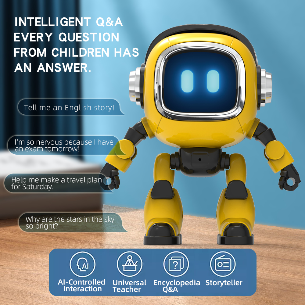FS Smart Ai Robot Toy Multi Language Early Education Voice Control Interactive Dialogue DeepSeek Intelligent Robot with Lights