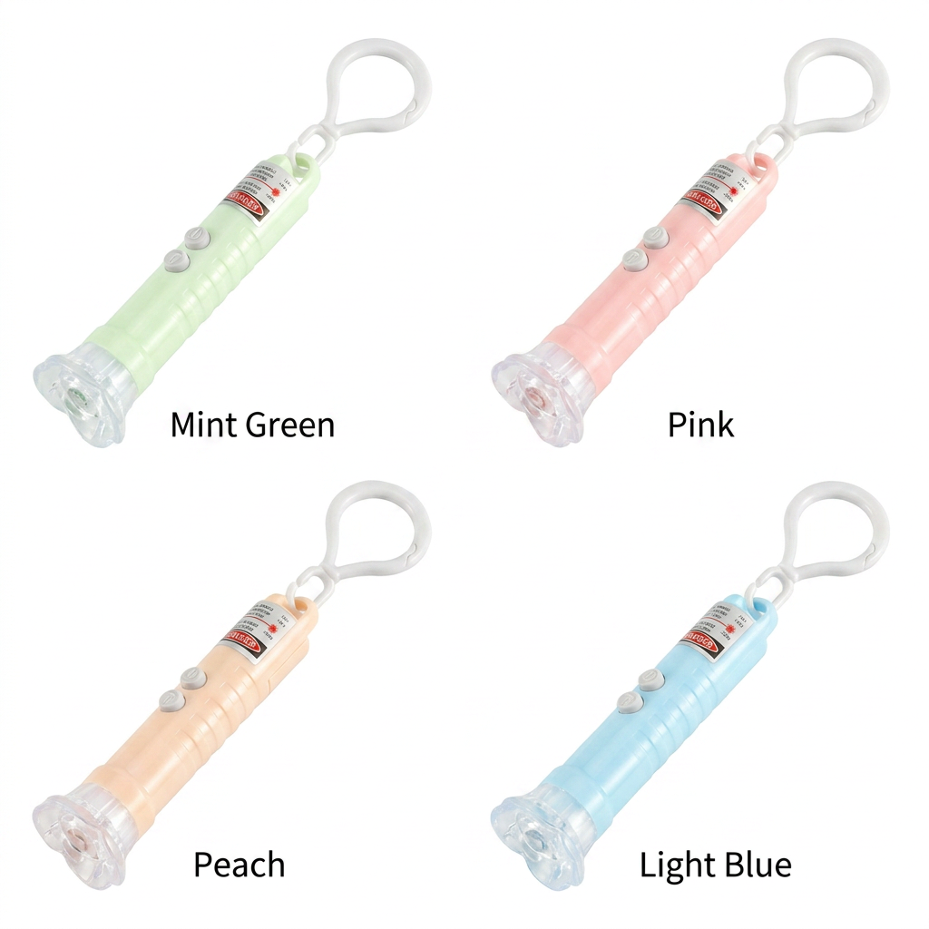 Pocket Size 3-in-1 Laser Pointer for Cats &amp; Dogs Portable LED Light Simple Cartoon Design Small Plastic Pet Toy