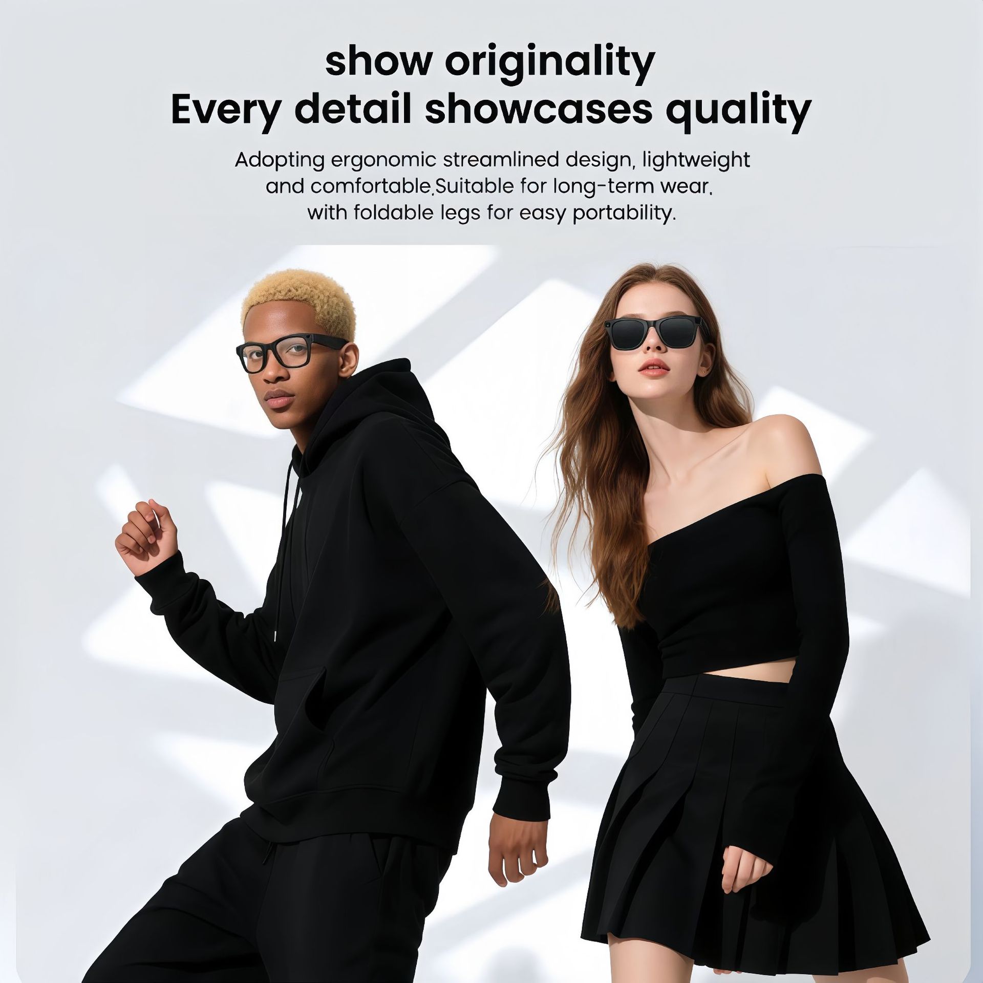High-Tech E02L TR90 Ultra HD Smart Wearable Headset Chatgpt for BLE Enabled Camera Glasses Music Active Lifestyle Users