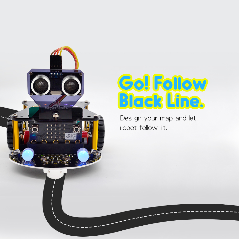 Microbit Mini Smart Robot Car Kit V2.0 Diy Programming Robot Toy Car Stem Robot Kit