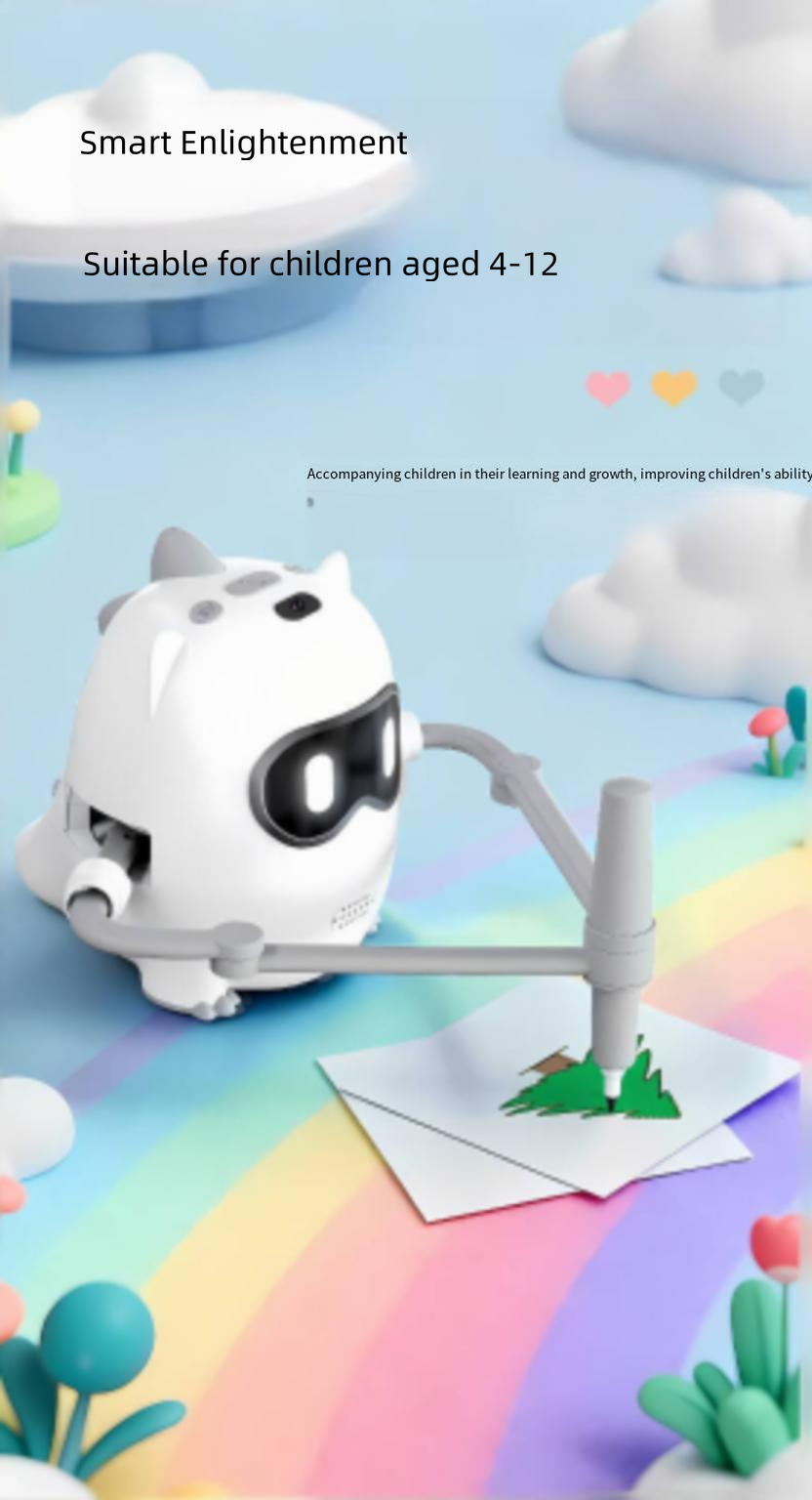 Kids Drawing Robot Toy WY-61 ABS Educational with Music English Voice & Auto Drawing Great Gift Christmas Birthday