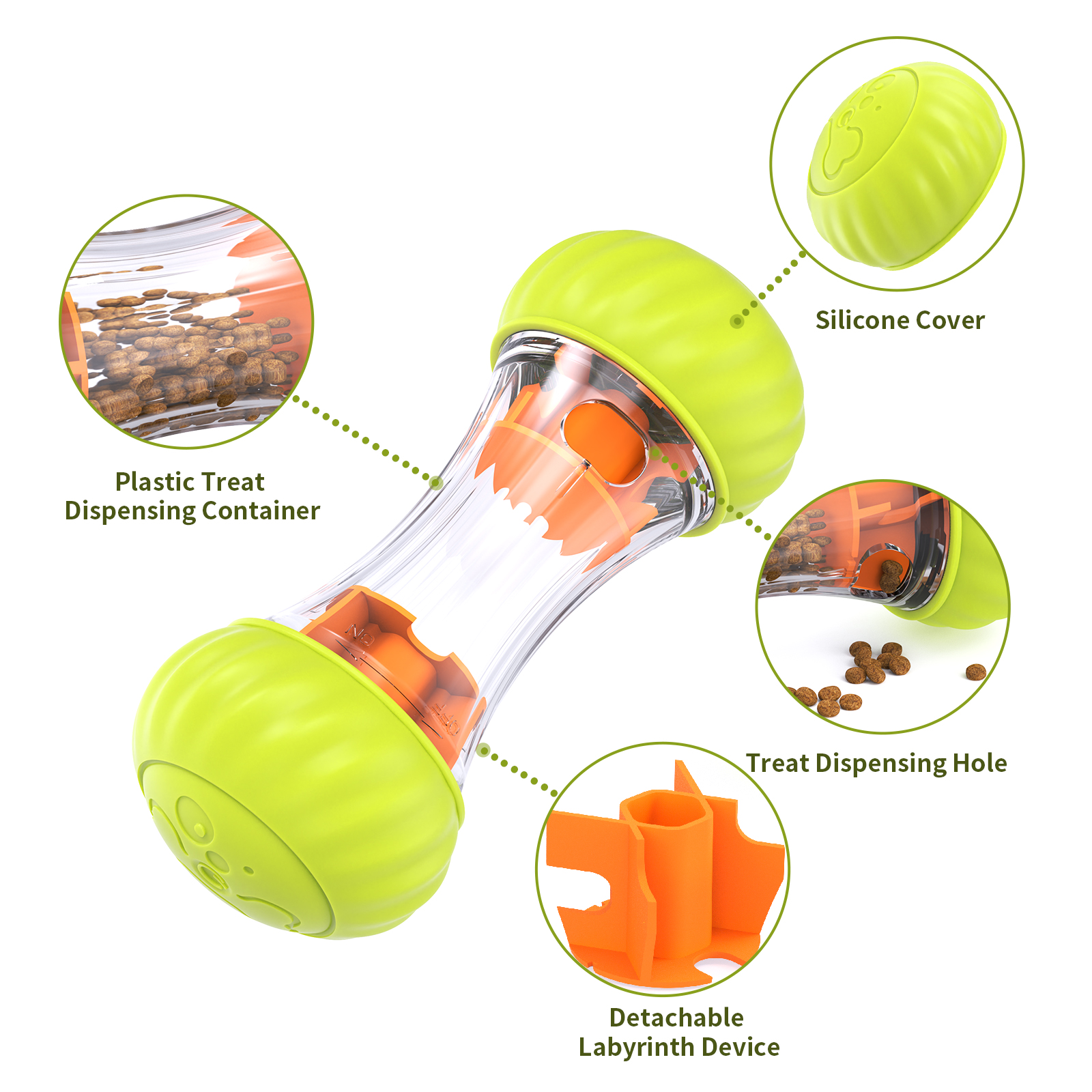 Wholesale Interactive Treat Dispensing Dog Toy Rechargeable LED Light up Puzzle Pet Slow Food Leaking Puppy Toy