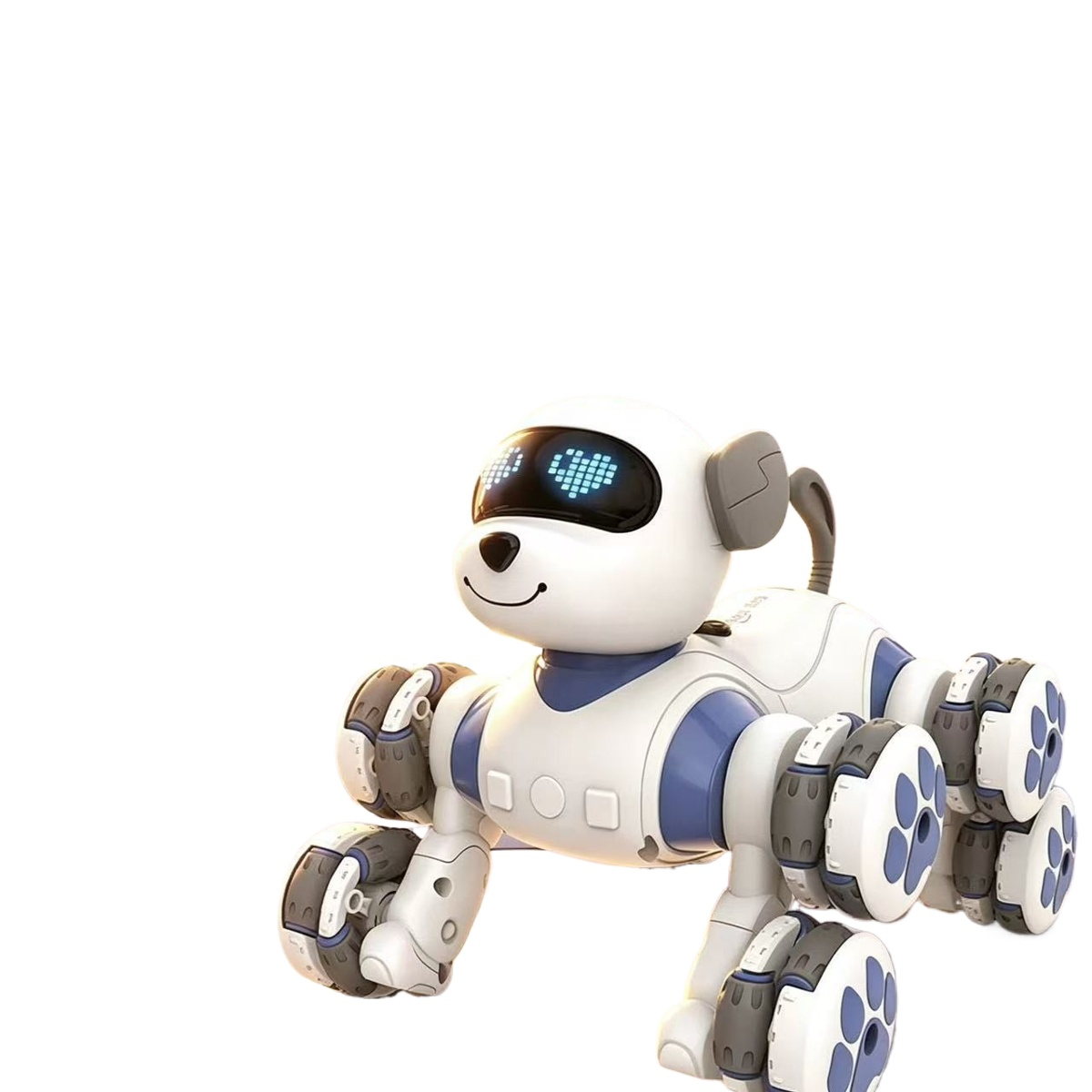 Smart Plastic Remote Control Robot Dog Eight Wheel Stunt Pink Cute Pet Toy For Kids