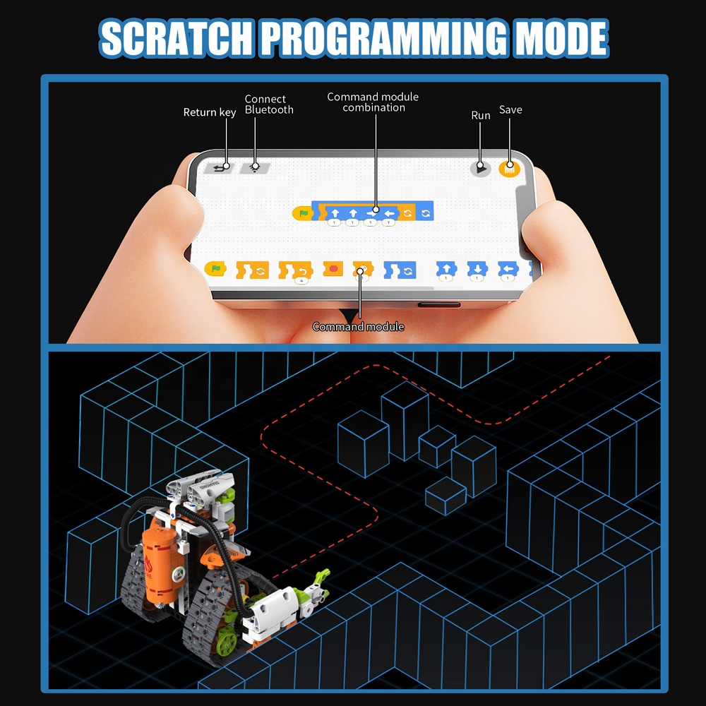 5 in 1 APP Programming Robot Building Blocks Model Toy 2.4G Dual Remote Controlled Electric Robotics Construction Building Toys