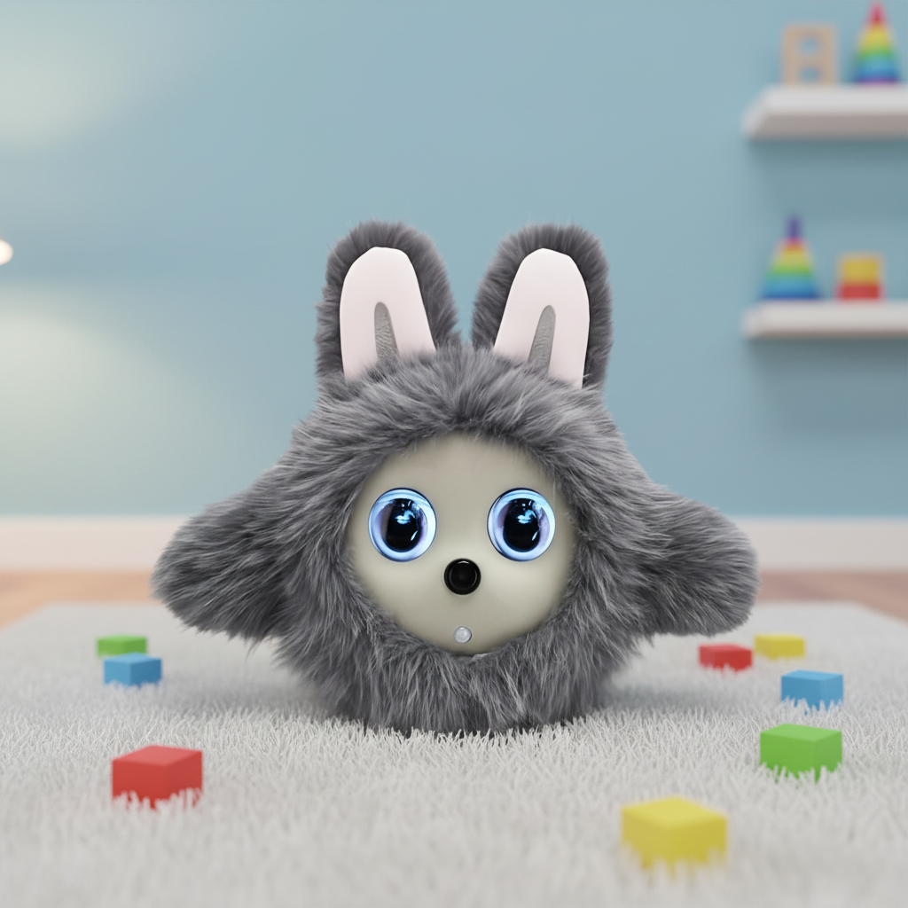Smart Robot Filled with Ultra-soft Plastic Christmas Gift Storytelling Plush AI Toy with LCD Screen and Eyes Rechargeable