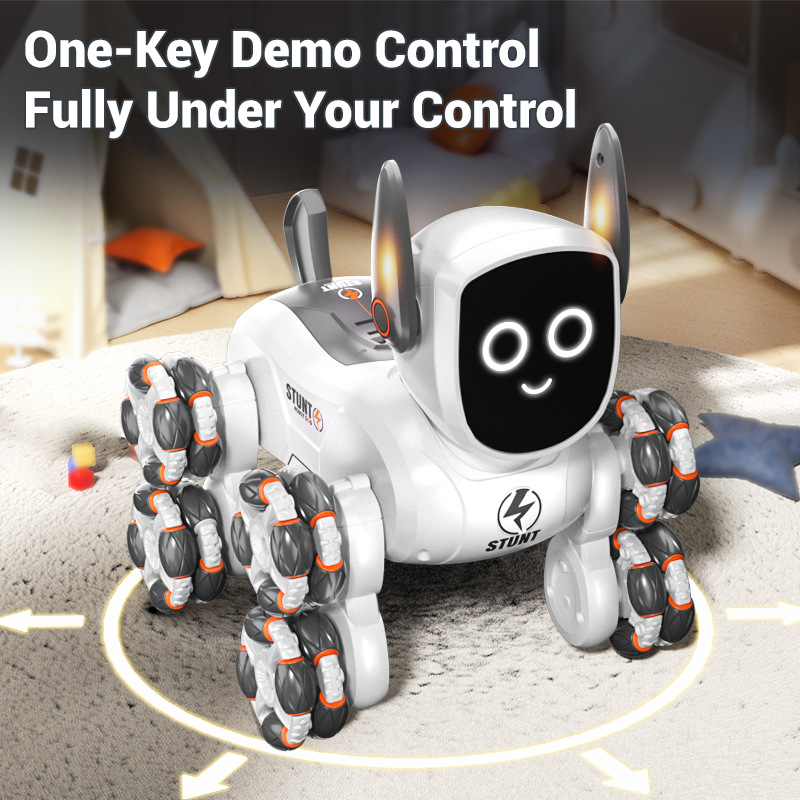 JJRC Q193 Eight-wheel Multi-function Dual Remote Control Robot Dog Toy Watch Hand Gesture Remote Control RC Stunt Cars