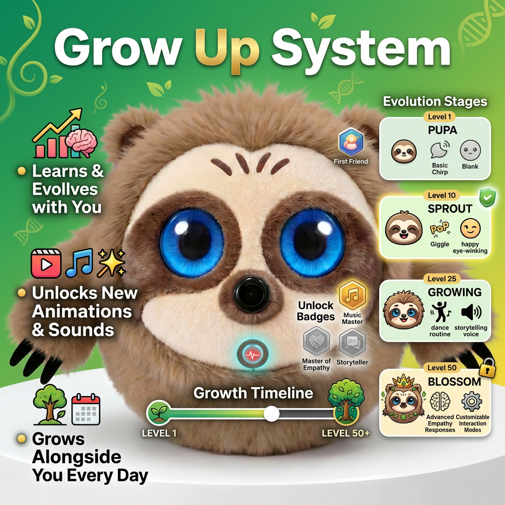 CADOTHY AILA Grow with Your Kid 4 Stage Evolution AI Plush Toy Study Helper Interactive Talking Stuffed Doll Wi-Fi App Control