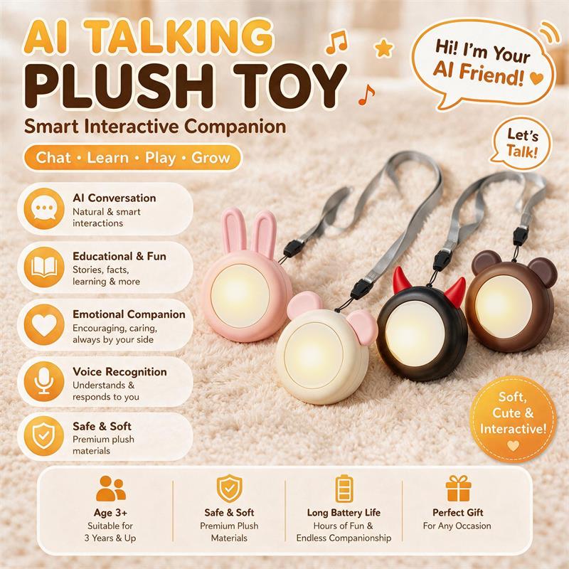 AI Smart Device Robot Toy Bag Pendant Wearable Assistant Device Voice Activated Toy Learning Tutoring Gift for Children ODM