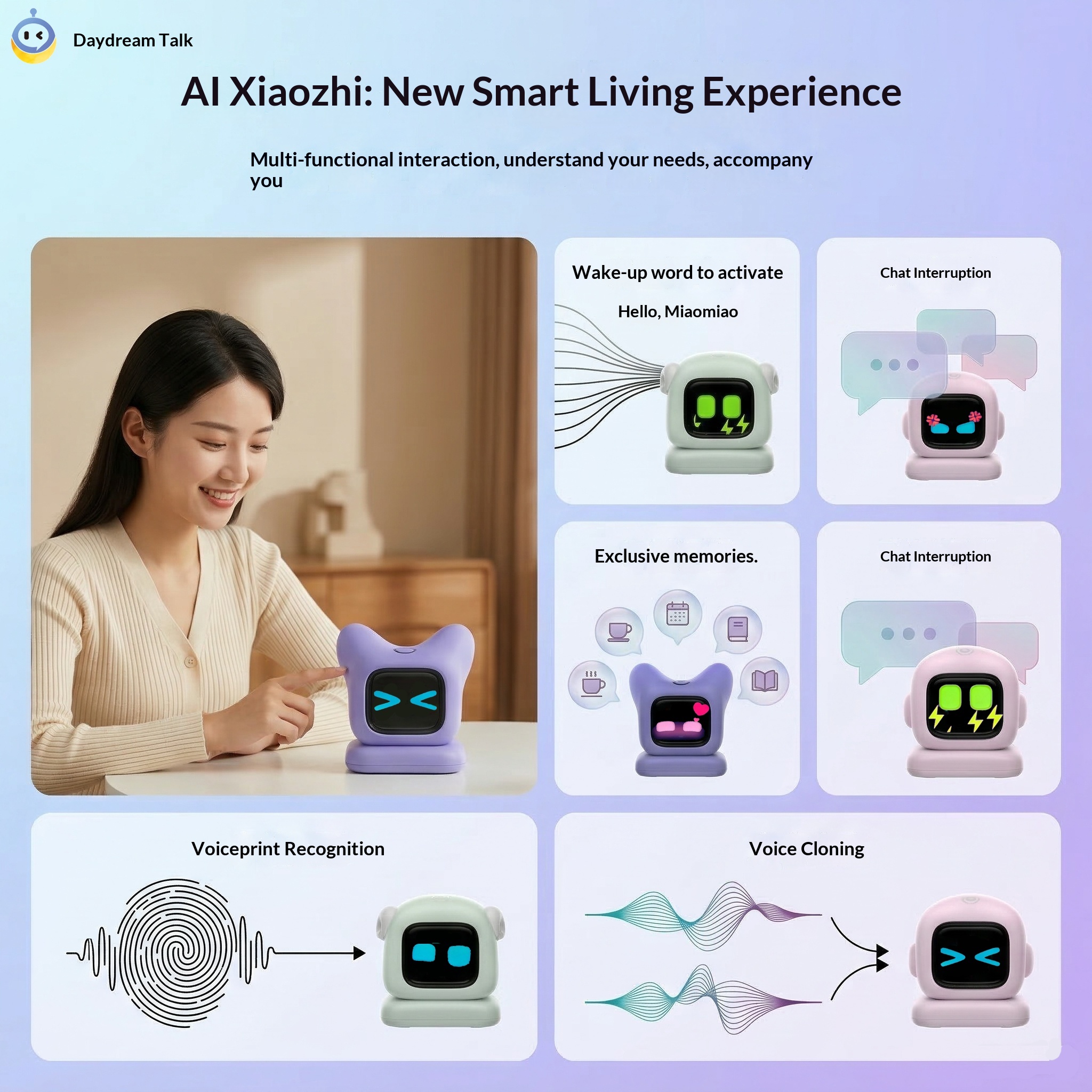 New Smart AI Robot with WIFI Dual-mode Voice Interaction Dynamic Expressions Emotional Companionship Multiple Functions China