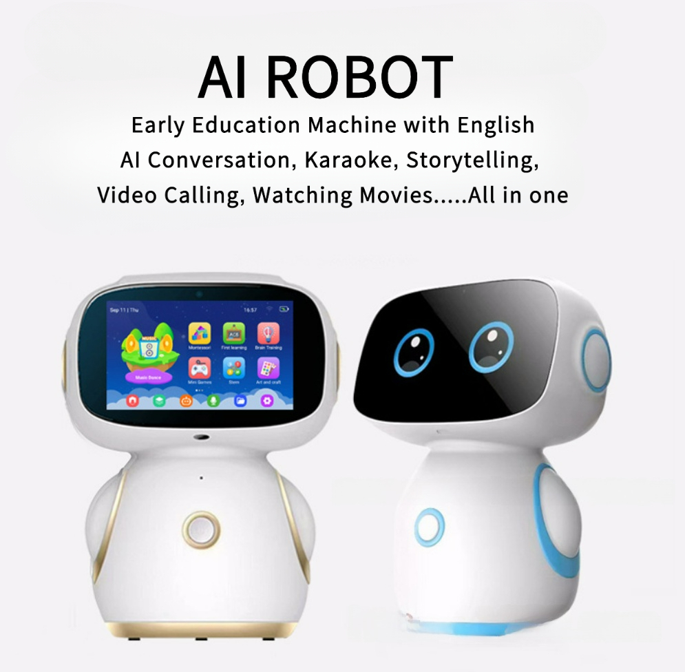 Educational Smart Toy Robot Pet with Touch Response Voice Command for Remote Control Storytelling &amp; AI Conversation