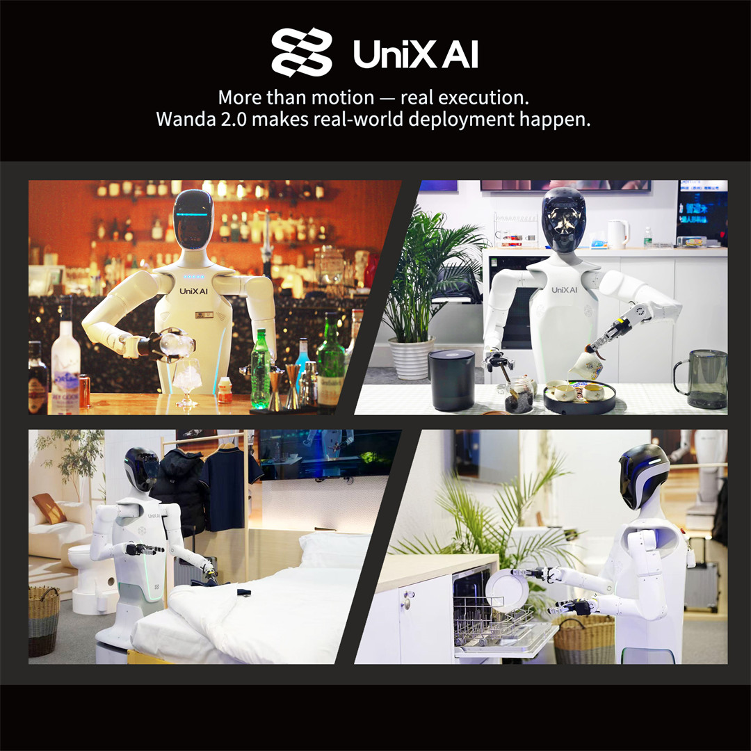 Unix AI Wanda 2.0 Intelligent Wheeled Humanoid Robot Customizable AI Robot for Home Companionship