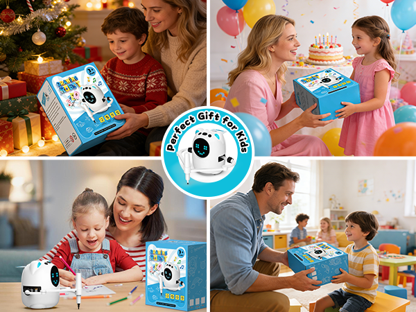 Factory Smart Drawing & Painting Robot Toy with 100 Cards 5 themes Light & Sound-Educational Learning Machine for Ages 5-13