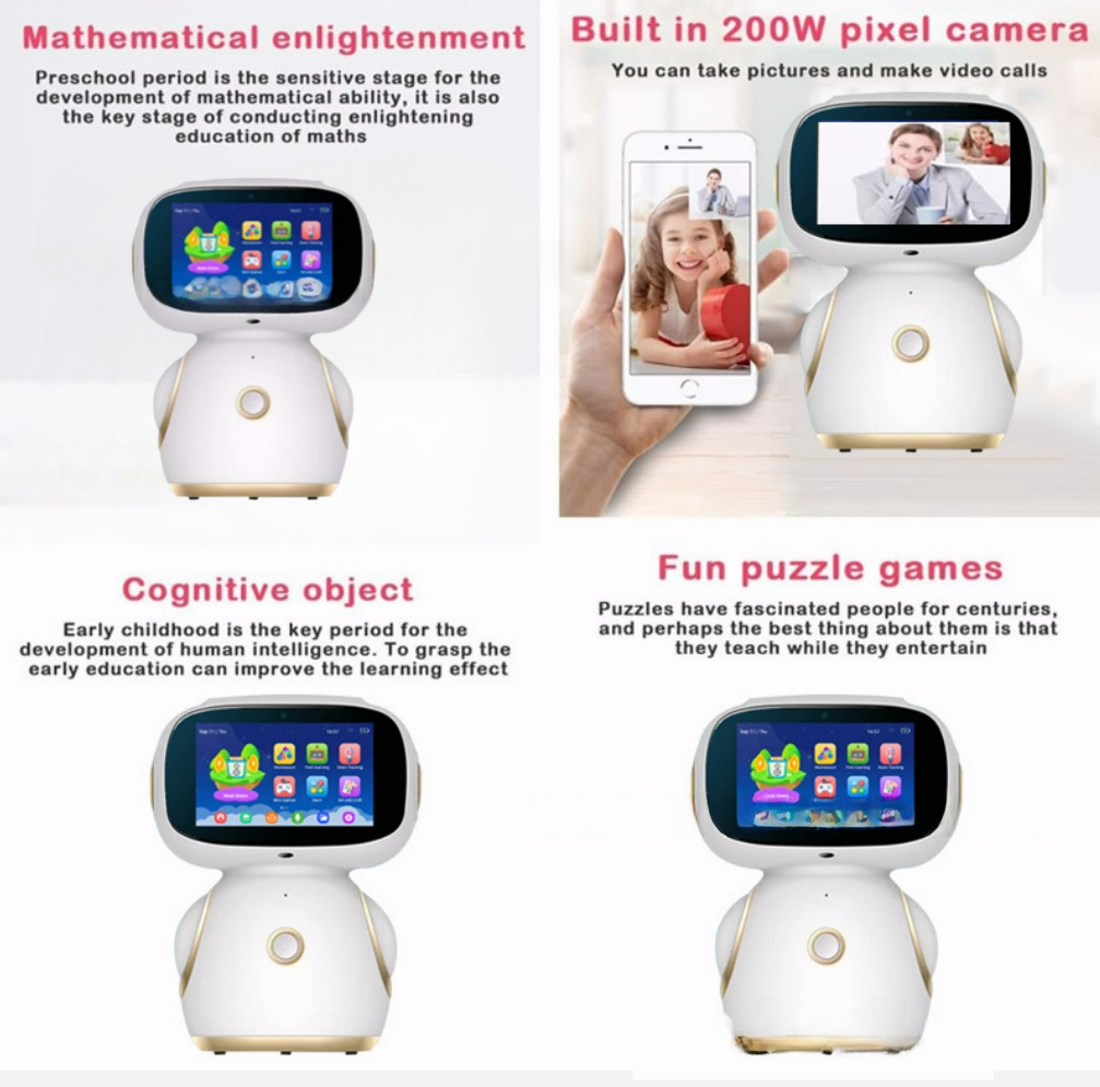 Educational Smart Toy Robot Pet with Touch Response Voice Command for Remote Control Storytelling &amp; AI Conversation