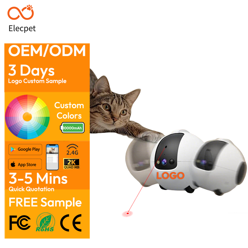 Elecpet OEM AI Robot Pet Camera 360&deg; HD 2K Pet Camera Robot Smart Advanced Ai 10000mAh Pet Robot Toy for Kitten Dog