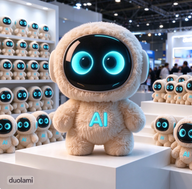 Cute AI Robot Stuffed Plush Toy Custom Soft Robot Doll for Home Display Birthday Present