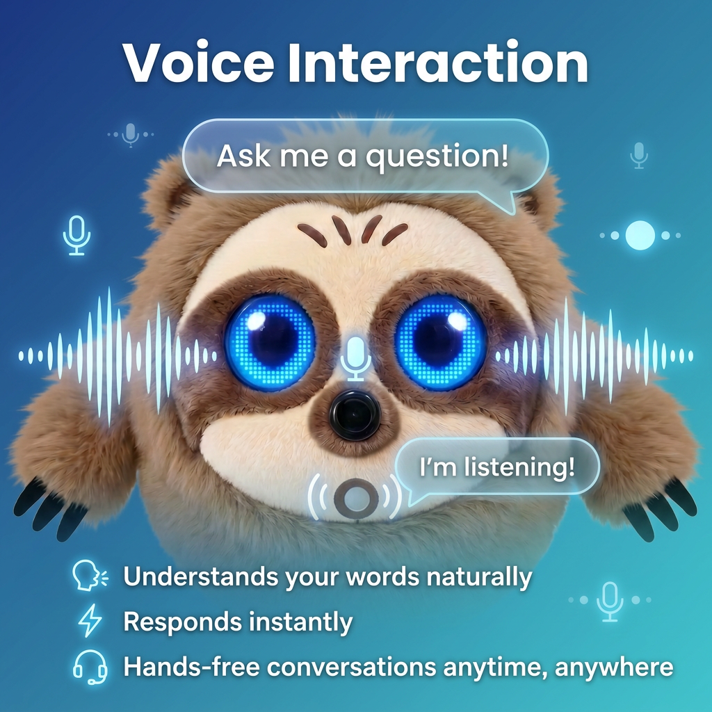 CADOTHY GPT Integrated AILA AI Plush Companion With LED Emotional Eyes Voice Chat Assistant For Companionship For Loneliness