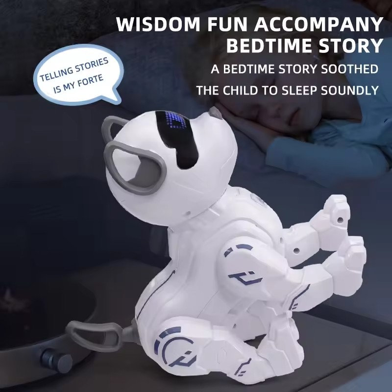 Hot Selling Multi-Function LED Eyes Remote Control Robot Dog Intelligent Technology RC Cars Features Dancing Singing Pet Toy