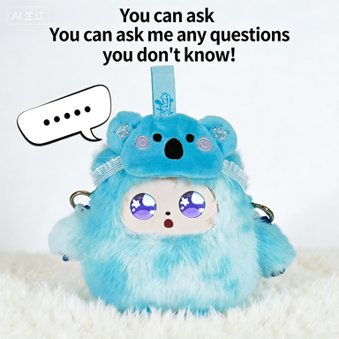 Jopark Grey Cute LED Eye Screen AI Doll Lovely purple Plush Toy Cotton Unisex All Ages Crossbody Bag Backpack ODM Wholesale