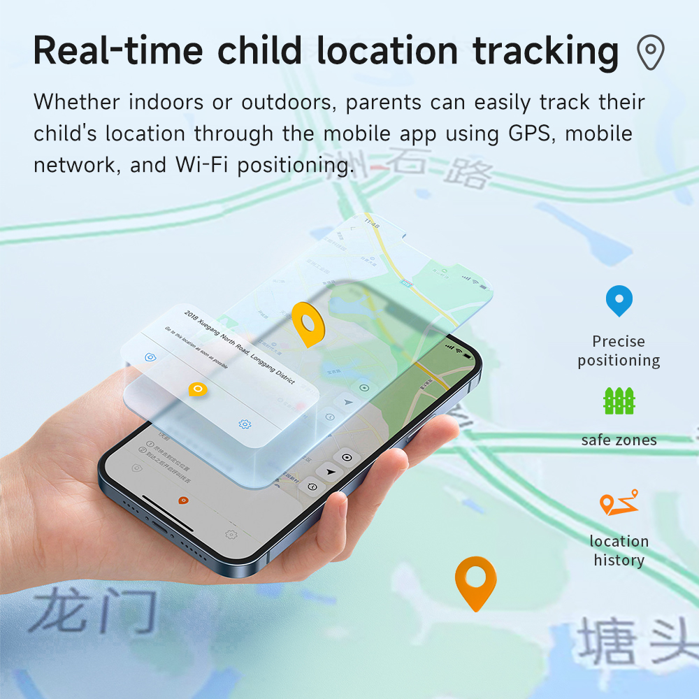 Kid Smart Watch with Camera Voice Chat &amp; Photo Square Display Waterproof IP67 SOS Button Positioning Android for Boys Girls
