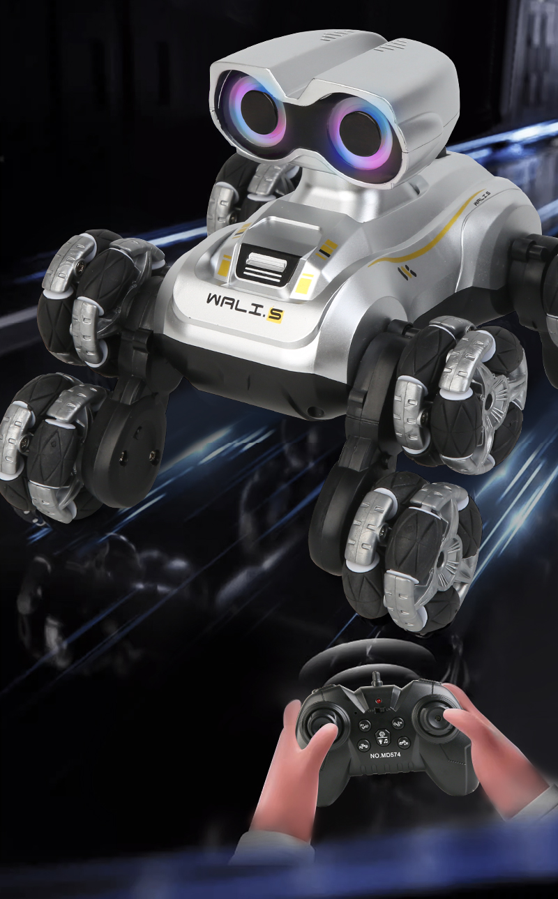 Children's Mechanical Pet Dog Gesture Sensing RC Stunt Robot Dog Swing Arm Eight-wheel Four-wheel Drive Off-road Vehicle Toy Car
