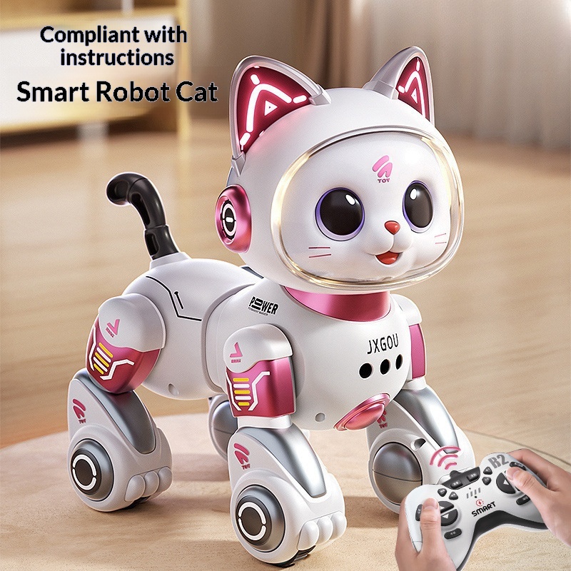 Smart Robot Cat Elderly Toy Educational Boys Handheld Handle Remote Controlled Follow Me Plastic/EVA/Foam Children's Day Gift