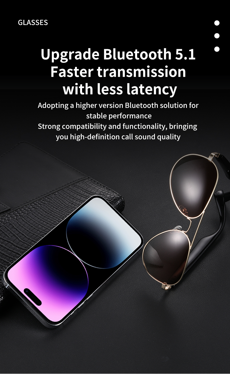 Factory Price AI Smart for Bluetooth Glasses Intelligent Video Camera and Translate Recording Function Wearable Headset