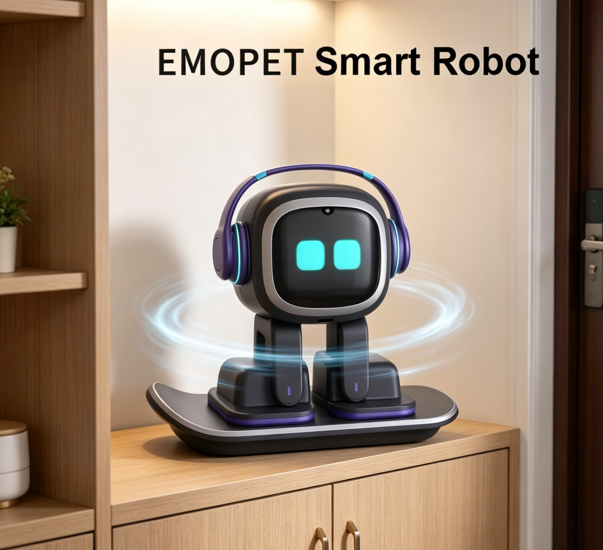 EMOPET EMO Intelligent Robot Emotional Desktop Toy Charging Pile Version Black Electric Emo Robot Pet Ai Intellect Emotional