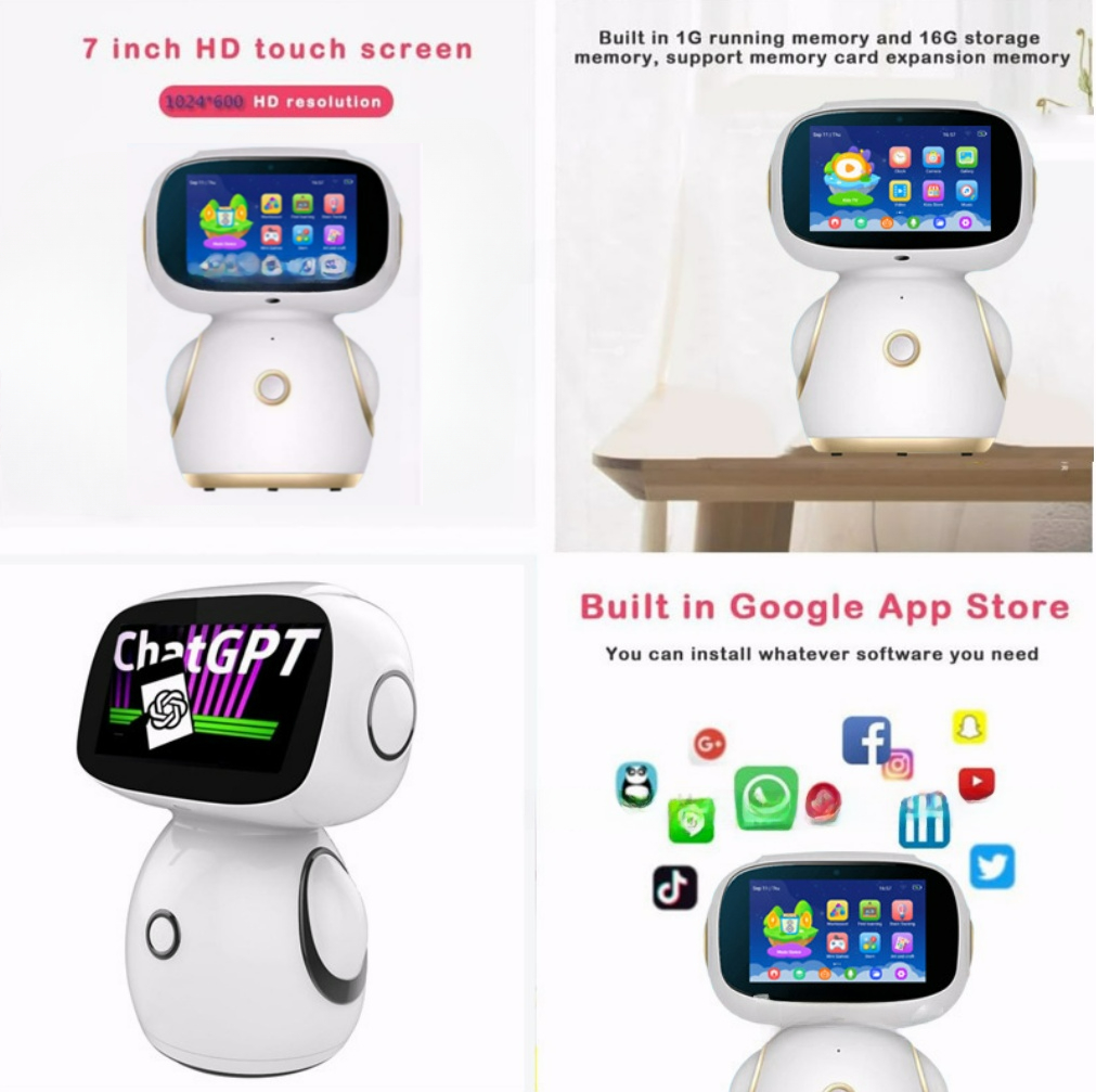Educational Smart Toy Robot Pet with Touch Response Voice Command for Remote Control Storytelling &amp; AI Conversation