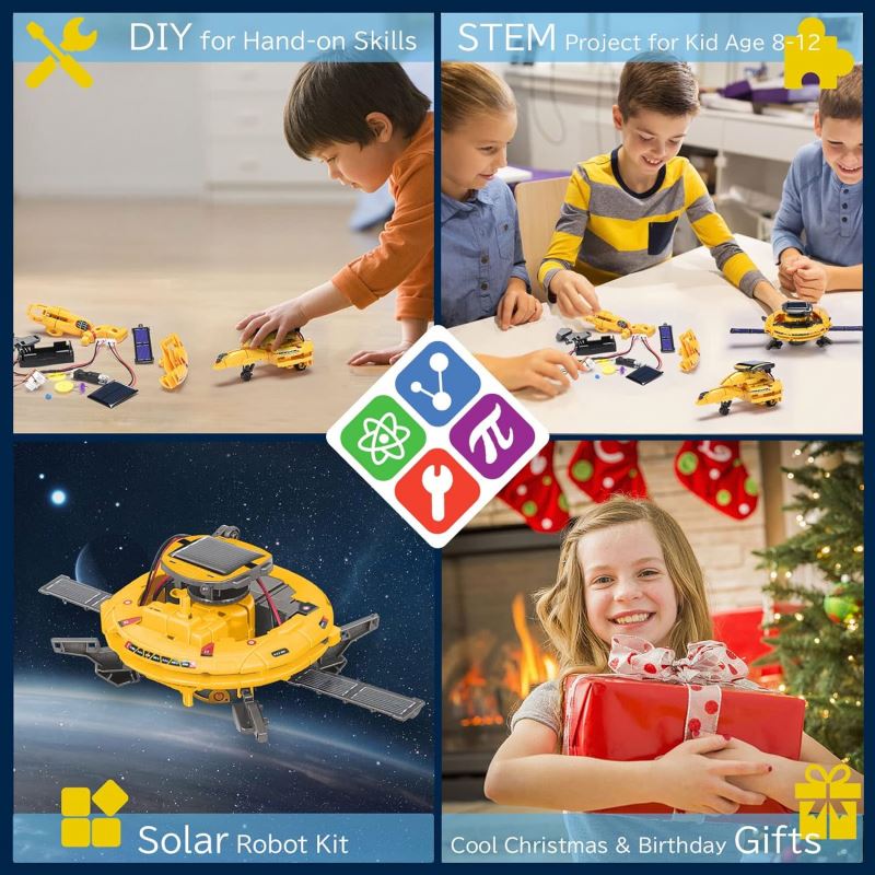 Toys for Boys STEM Kit Build Solar-Powered Science Robot Birthday Gift Stem Toys for Kids