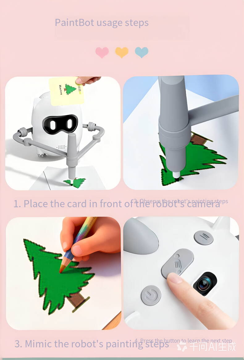 Kids Drawing Robot Toy WY-61 ABS Educational with Music English Voice & Auto Drawing Great Gift Christmas Birthday