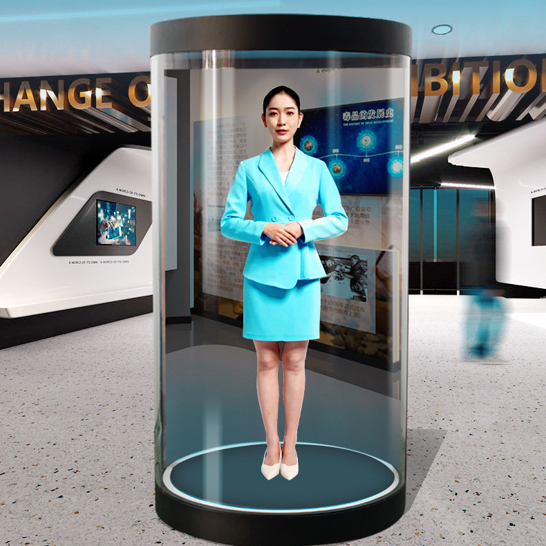 3D Holographic Desktop Small AI Digital Human Dialogue Display Voice Interaction Cabin Transparent Screen Wall-Mounted Indoor